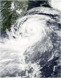 Typhoon Saola on July 30, 2012 as a Category 2 Typhoon. Photo courtesy NASA/LANCE.