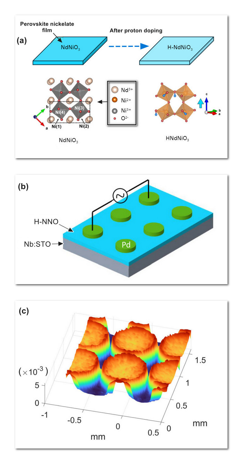 Three rectangles with diagrams and images of data showing the results of an experiment.